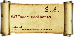 Sándor Adalberta névjegykártya